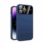 For iPhone 11 Pro Max Large Glass Window PC Phone Case with Integrated Lens Film(Royal Blue)