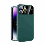 For iPhone 11 Pro Max Large Glass Window PC Phone Case with Integrated Lens Film(Green)