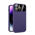 For iPhone 11 Pro Large Glass Window PC Phone Case with Integrated Lens Film(Dark Purple)