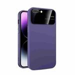 For iPhone 8 Plus/7 Plus Large Glass Window PC Phone Case with Integrated Lens Film(Dark Purple)