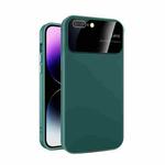 For iPhone 8 Plus/7 Plus Large Glass Window PC Phone Case with Integrated Lens Film(Green)