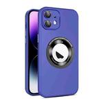 For iPhone 11 Eagle Eye Lens CD Texture MagSafe Magnifier Phone Case(Dark Purple)