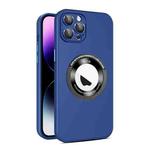 For iPhone 12 Pro Max Eagle Eye Lens CD Texture MagSafe Magnifier Phone Case(Royal Blue)