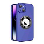 For iPhone 14 Eagle Eye Lens CD Texture MagSafe Magnifier Phone Case(Dark Purple)