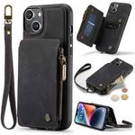 For iPhone 15 CaseMe C20 Multifunctional RFID Leather Phone Case(Black)