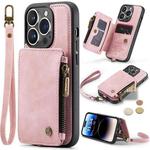 For iPhone 15 Pro CaseMe C20 Multifunctional RFID Leather Phone Case(Pink)