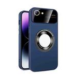 For iPhone SE 2022/2020/8/7 Large Glass Window Magnetic Magsafe Phone Case with Lens Film(Royal Blue)