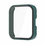 For Amazfit Bip 5 PC + Tempered Film Integrated Watch Protective Case(Dark Green)