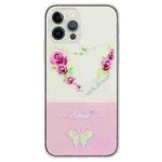 For iPhone 15 Pro Max Bronzing Butterfly Flower TPU Phone Case(Rose Heart)