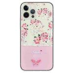 For iPhone 15 Pro Bronzing Butterfly Flower TPU Phone Case(Peony)