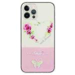 For iPhone 15 Pro Bronzing Butterfly Flower TPU Phone Case(Rose Heart)