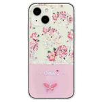 For iPhone 15 Plus Bronzing Butterfly Flower TPU Phone Case(Peony)