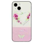 For iPhone 15 Bronzing Butterfly Flower TPU Phone Case(Rose Heart)