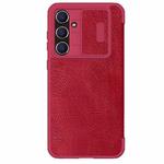 For Samsung Galaxy S23 FE 5G NILLKIN QIN Series Pro Sliding Camera Cover Design Leather Phone Case(Red)