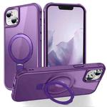 For iPhone 15 Plus MagSafe Magnetic Holder Phone Case(Purple)