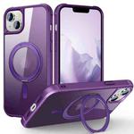 For iPhone 15 MagSafe Magnetic Rotating Holder Phone Case(Purple)