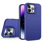 For iPhone 15 Pro Skin Feel Lens Holder PC + TPU Phone Case(Dark Purple)