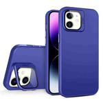 For iPhone 12 Skin Feel Lens Holder PC + TPU Phone Case(Dark Purple)