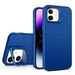 For iPhone 12 Skin Feel Lens Holder PC + TPU Phone Case(Royal Blue)