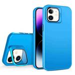 For iPhone 12 Skin Feel Lens Holder PC + TPU Phone Case(Space Blue)