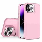 For iPhone 12 Pro Max Skin Feel Lens Holder PC + TPU Phone Case(Pink)