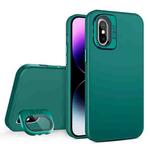 For iPhone X / XS Skin Feel Lens Holder PC + TPU Phone Case(Green)