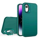 For iPhone XR Skin Feel Lens Holder PC + TPU Phone Case(Green)