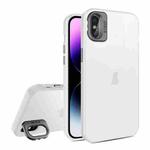 For iPhone XS Max Skin Feel Lens Holder Translucent Phone Case(White)