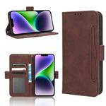For iPhone 15 Pro Max Skin Feel Calf Texture Card Slots Leather Phone Case(Brown)