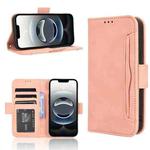 For iPhone 16e Skin Feel Calf Texture Card Slots Leather Phone Case(Pink)