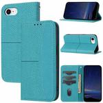 For iPhone SE 2024 Woven Texture Stitching Magnetic Leather Phone Case(Blue)