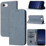 For iPhone SE 2024 Woven Texture Stitching Magnetic Leather Phone Case(Grey)