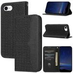 For iPhone SE 2024 Woven Texture Stitching Magnetic Leather Phone Case(Black)