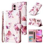 For iPhone 17 Marble Bronzing Stitching Leather Phone Case(Rose Gold)