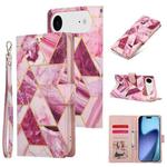 For iPhone 17 Air Marble Bronzing Stitching Leather Phone Case(Purple)