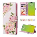 For iPhone 15 Bronzing Painting RFID Leather Case(Rose Flower)