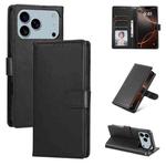 For iPhone 17 Pro Max 3-Card Slots Multifunctional Leather Phone Case(Black)