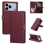 For iPhone 17 Pro Max 3-Card Slots Multifunctional Leather Phone Case(Wine Red)