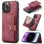 For iPhone 15 Pro Max JEEHOOD Retro Magnetic Detachable Leather Phone Case(Red)