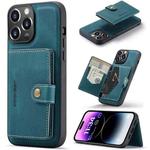 For iPhone 15 Pro Max JEEHOOD Retro Magnetic Detachable Leather Phone Case(Blue)