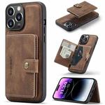 For iPhone 15 Pro JEEHOOD Retro Magnetic Detachable Leather Phone Case(Brown)