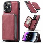 For iPhone 15 Pro JEEHOOD Magnetic Zipper Wallet Leather Phone Case(Red)