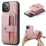 For iPhone 15 Plus JEEHOOD RFID Blocking Anti-Theft Magnetic PU Phone Case(Pink)