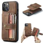 For iPhone 15 Plus JEEHOOD RFID Blocking Anti-Theft Magnetic PU Phone Case(Brown)