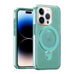 For iPhone 14 Pro Colorful 2 in 1 MagSafe Holder Phone Case(Green)