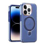 For iPhone 14 Pro Colorful 2 in 1 MagSafe Holder Phone Case(Blue)