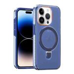 For iPhone 15 Pro Colorful 2 in 1 MagSafe Holder Phone Case(Blue)