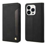 For iPhone 16 Pro Max Skin Feel Splicing Leather Phone Case(Black)