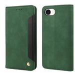 For iPhone 16e Skin Feel Splicing Leather Phone Case(Green)