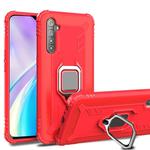 For Huawei P30 Pro Carbon Fiber Protective Case with 360 Degree Rotating Ring Holder(Red)